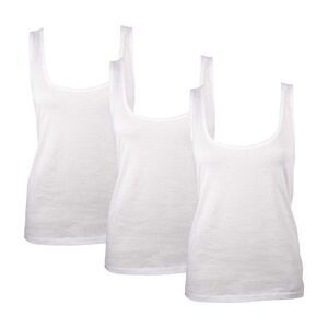 Keanu Womens/Ladies Cotton Blend Tank Top (Pack of 3) / White